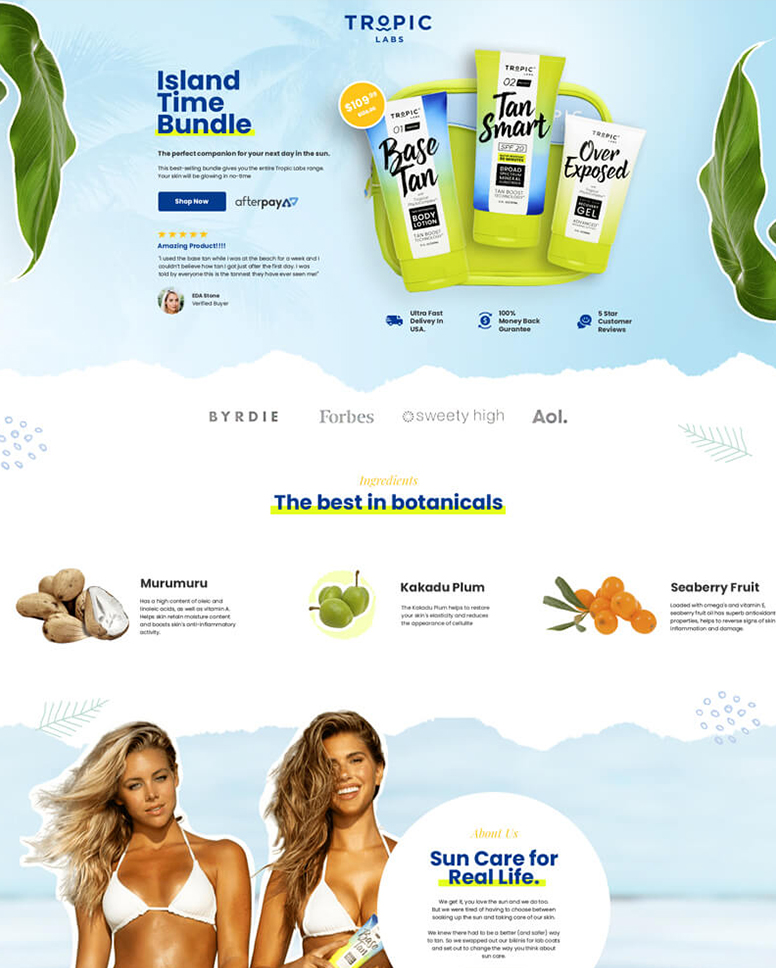 Earth Breeze landing page